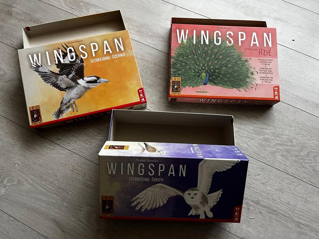 Lege Wingspan uitbreiding dozen (Oceanië, Azië, Europa), Hobby en Vrije tijd, Gezelschapsspellen | Bordspellen, Ophalen of Verzenden