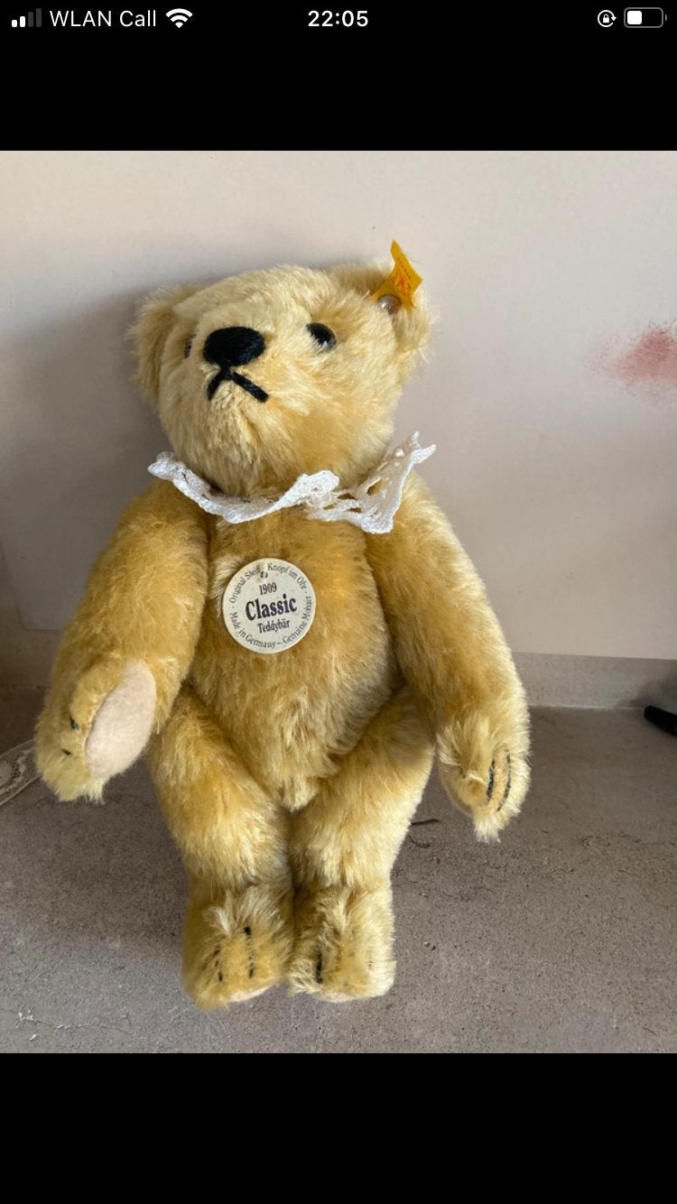 Steiff tebbybeer 1909, Verzamelen, Beren en Cherished Teddies, Ophalen of Verzenden, Zo goed als nieuw, Stoffen beer, Steiff