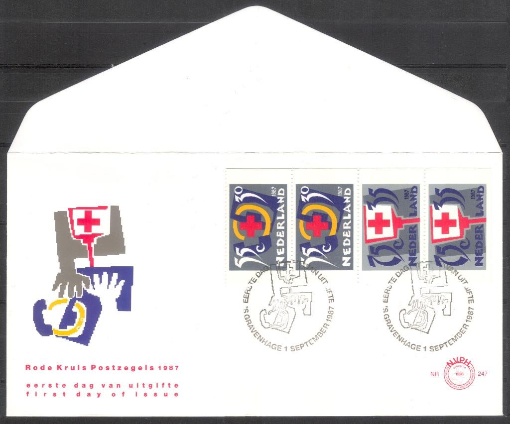E247a - Rode Kruis 1987 - boekje, Postzegels en Munten, Postzegels | Eerstedagenveloppen, Verzenden, Onbeschreven, Nederland