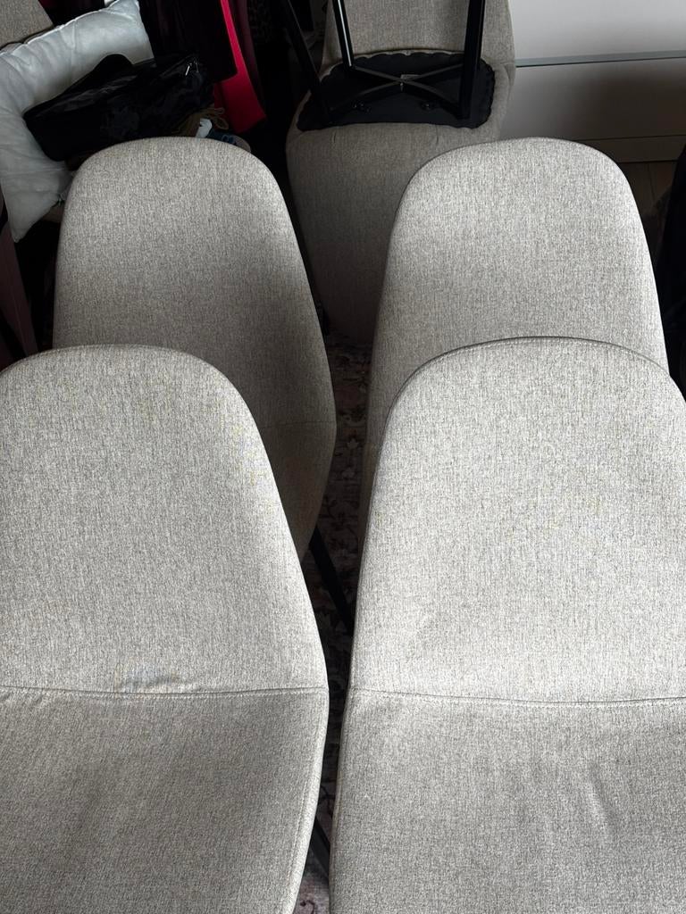 4 beige eetkamerstoelen, Huis en Inrichting, Stoelen, Ophalen, Overige kleuren, Zo goed als nieuw, Vier