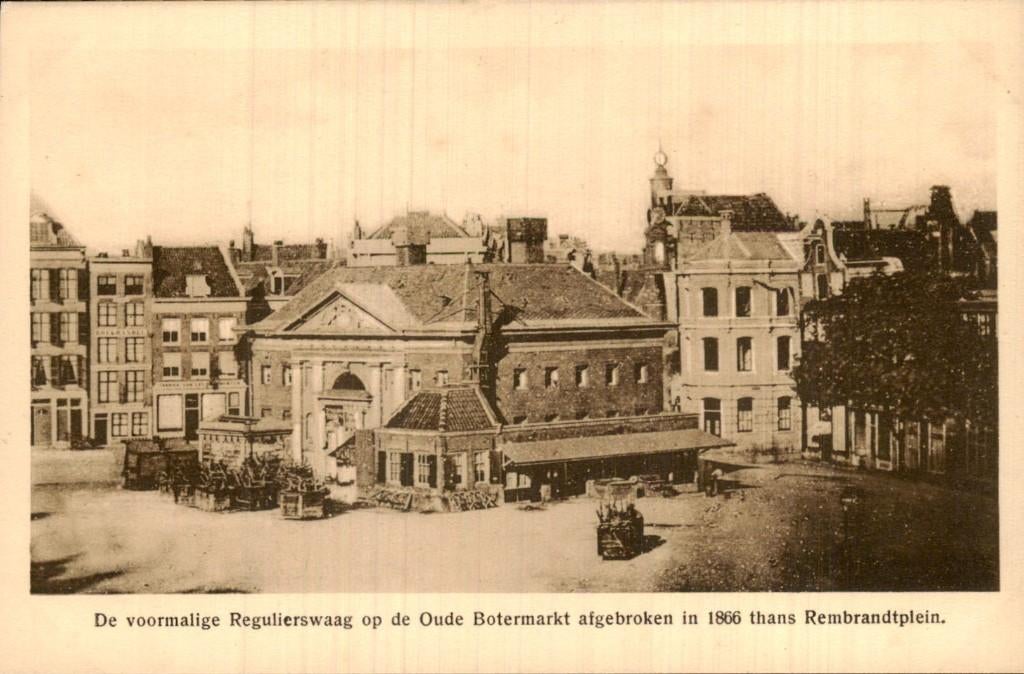 Rembrandtplein - Regulierswaag - Oude Botermarkt, Ophalen of Verzenden, Voor 1920, Ongelopen, Noord-Holland