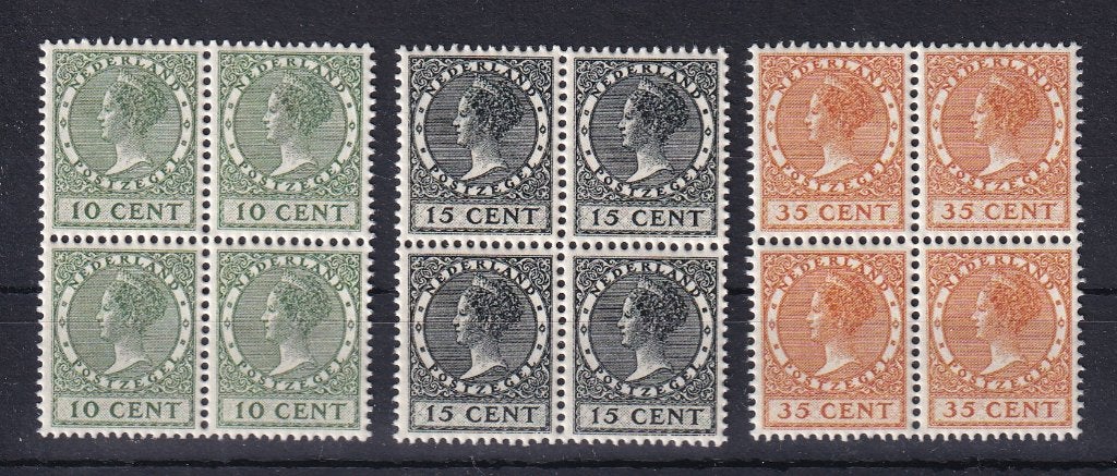X138A) 1924 NL Tentoonst 136/8 blok v. 4 €900 MNH geen gar, Ophalen of Verzenden, T/m 1940, Postfris