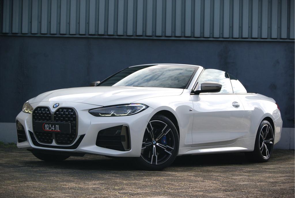 BMW 4 Serie Cabrio M440i xDrive 374PK High Ex. ACC/Nekverw/S, Auto's, BMW, 1800 kg, 4-Serie, 4 stoelen, Wit