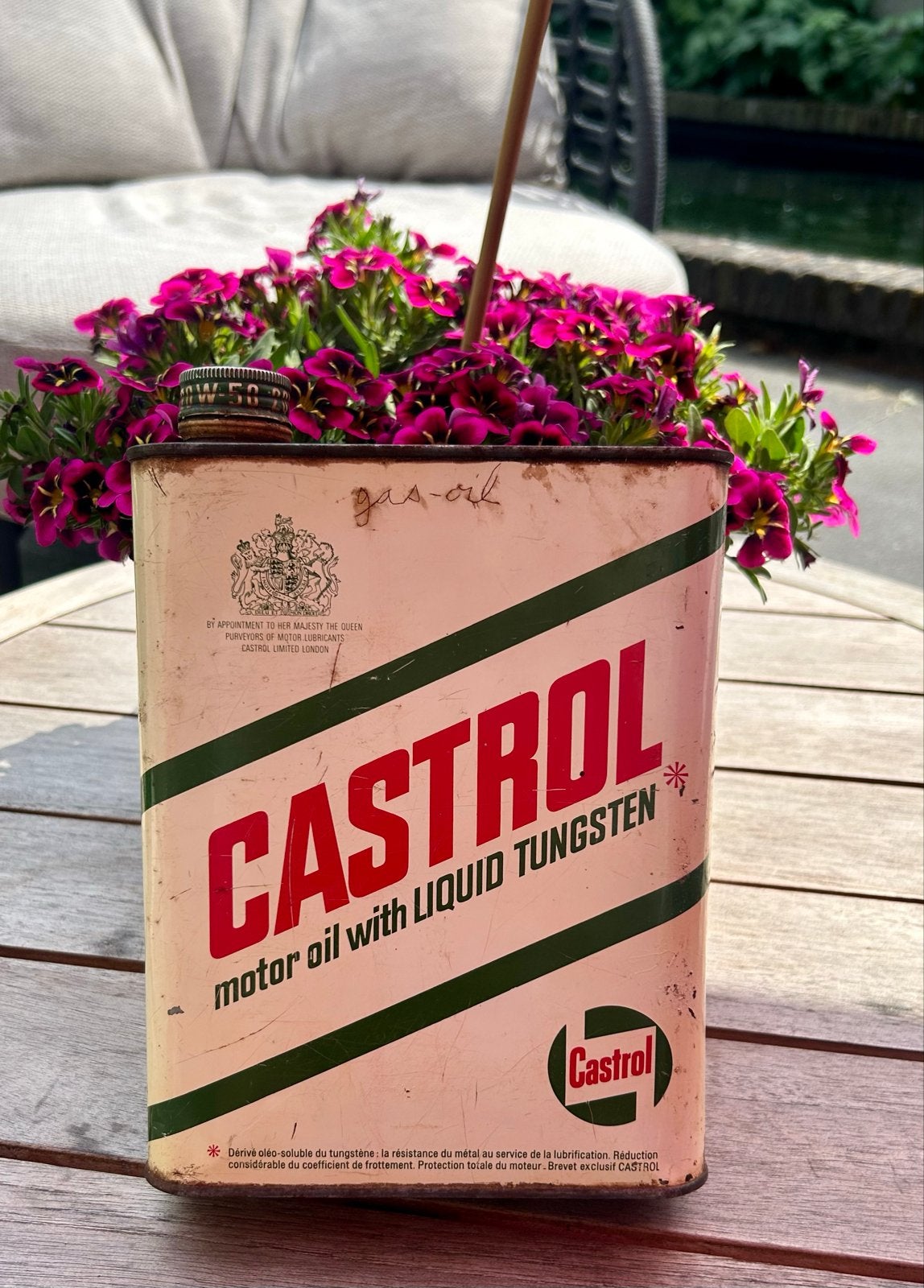 Vintage Castrol motorolieblik - 2 liter, Ophalen of Verzenden
