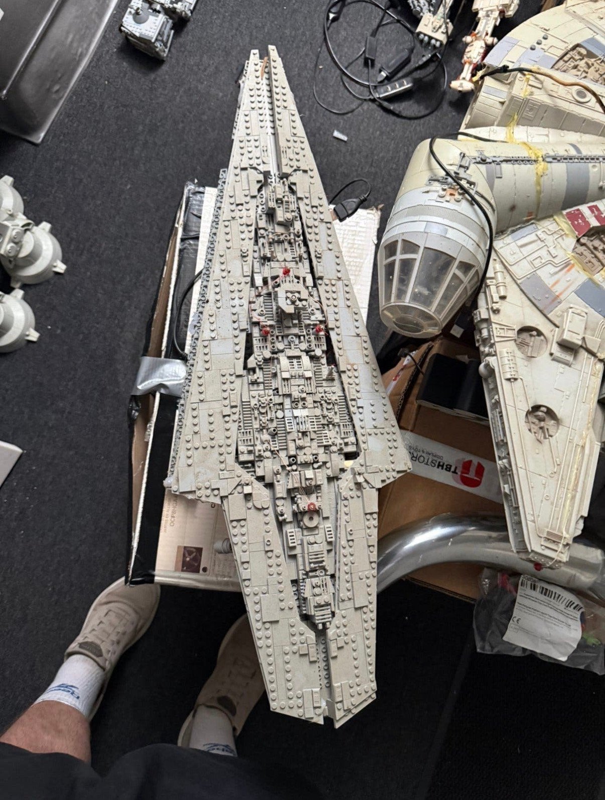 Star wars cruiser geen echte LEGO met verlichting, Ophalen of Verzenden, Gebruikt