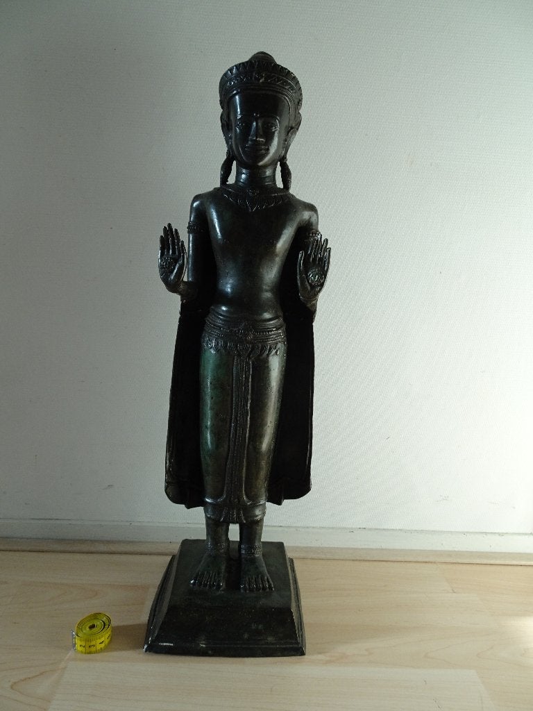 Mooi bronzen beeld Khmer stijl, Antiek en Kunst, Overige herkomsten, Ophalen of Verzenden, Beeld, Brons