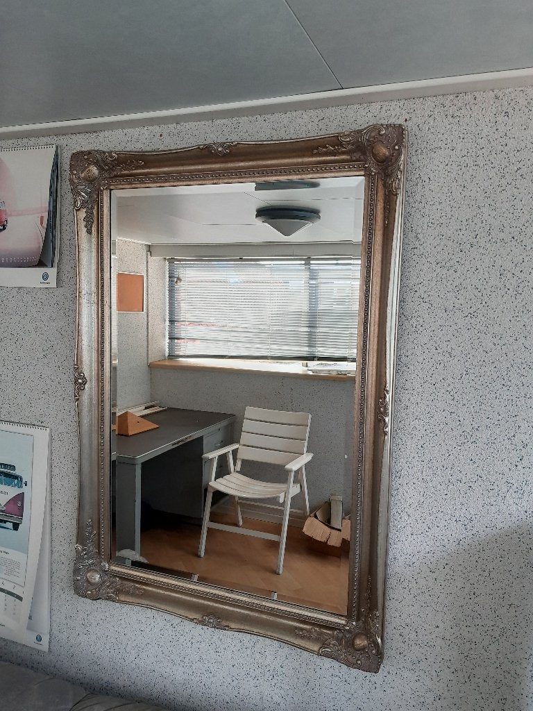 Spiegel, facet met sierlijst, Ophalen, Gebruikt, 100 tot 150 cm, Rechthoekig