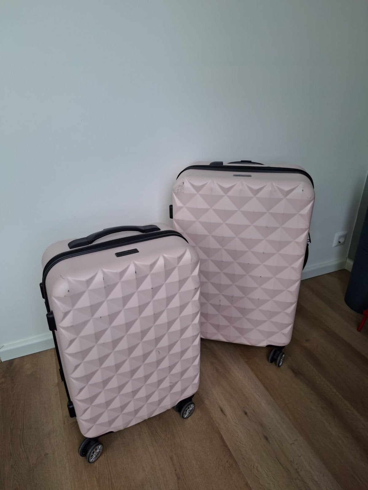 Set van 2 Spilbergen Koffers - Roze Hard Kunststof, Gebruikt, Hard kunststof, Minder dan 50 cm, Minder dan 35 cm