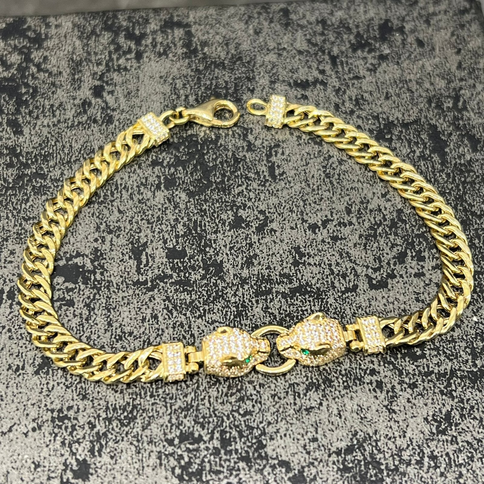 14 karaats gouden armband panter schakel, Ophalen of Verzenden, Nieuw, Goud