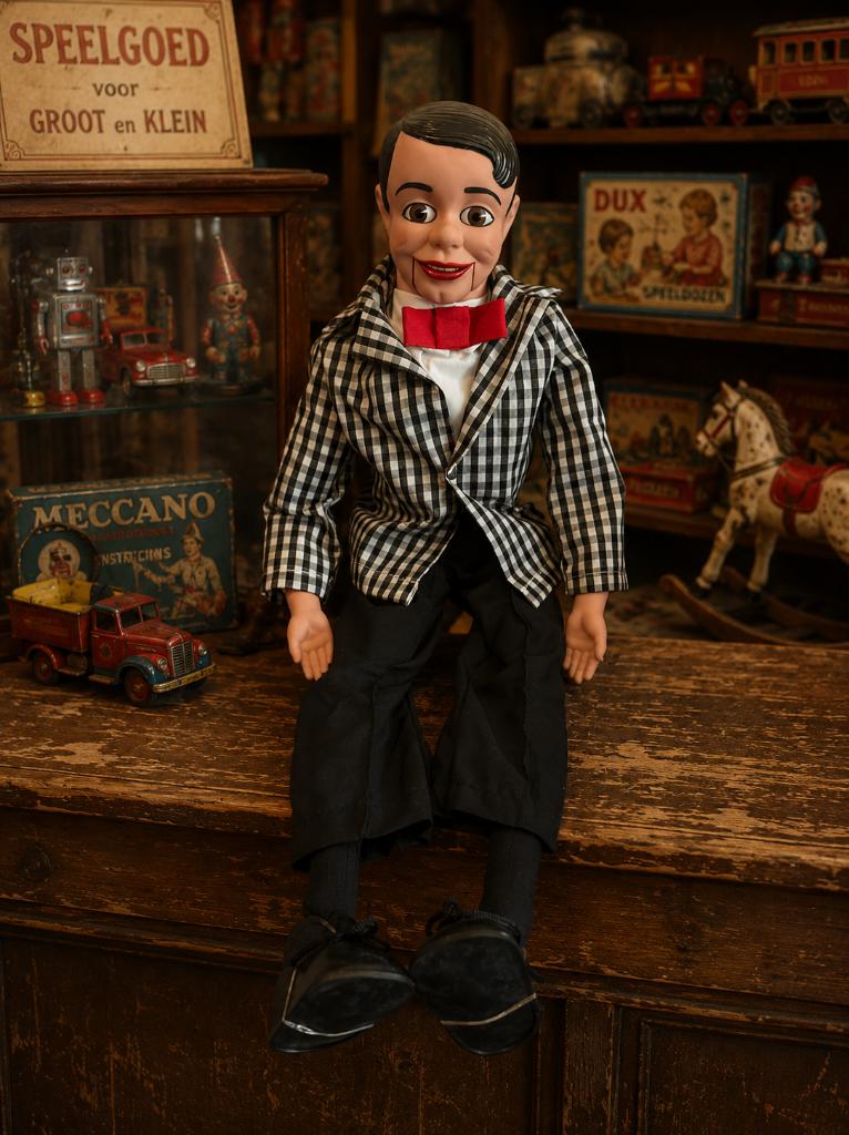 Charlie Mccarthy Buikspreekpop Nieuwstaat zeer uniek Vintage, Ophalen of Verzenden, Zo goed als nieuw, Pop