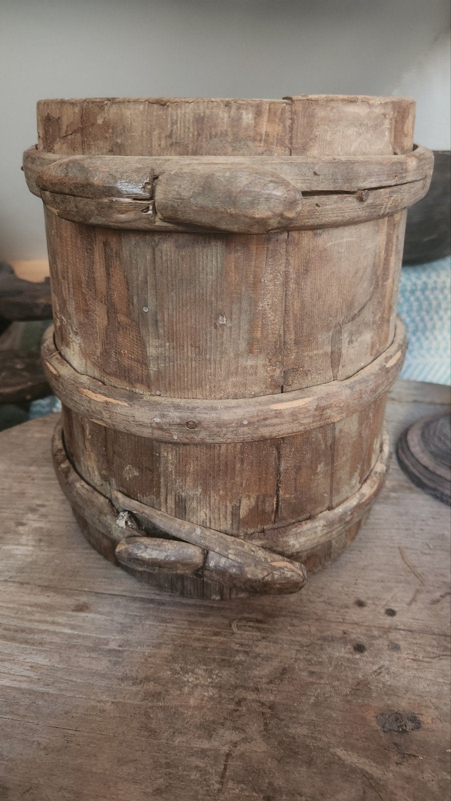 Oude houten boterton, Ophalen of Verzenden