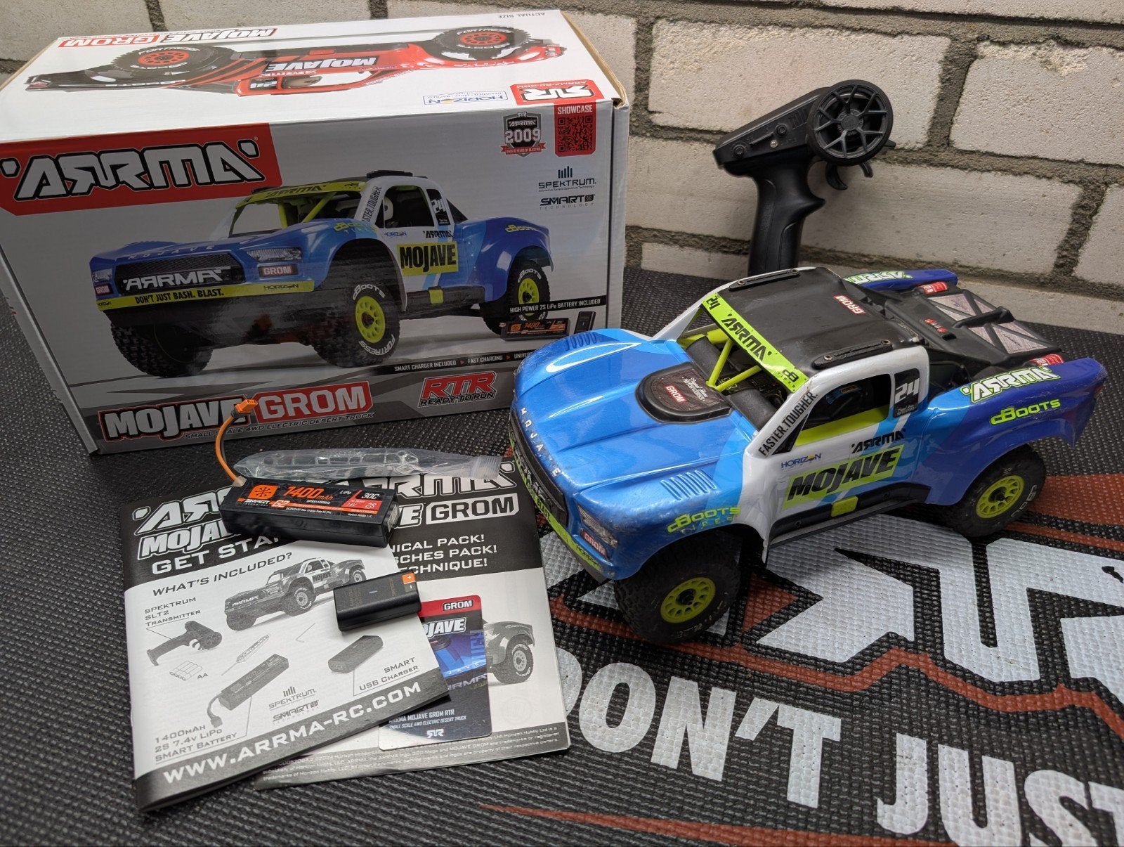 Arrma Mojave Grom 4x4 Mega 380 brushed Short Course Truck, Elektro, Gebruikt, Auto offroad, Ophalen of Verzenden