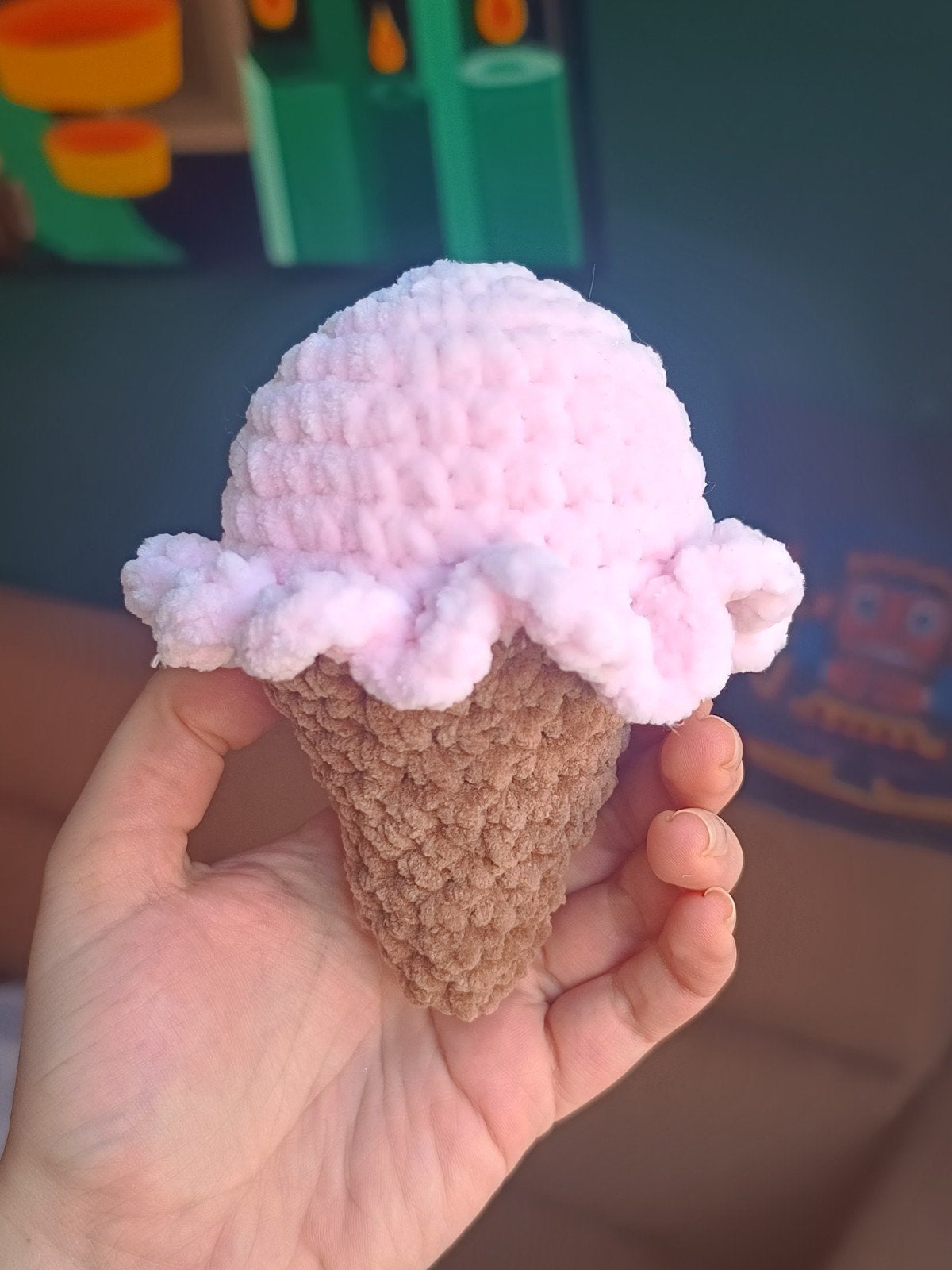 Gehaakt aardbeien ijsje - Amigurumi speelgoed, Kinderen en Baby's, Verzenden, Nieuw, Overige typen