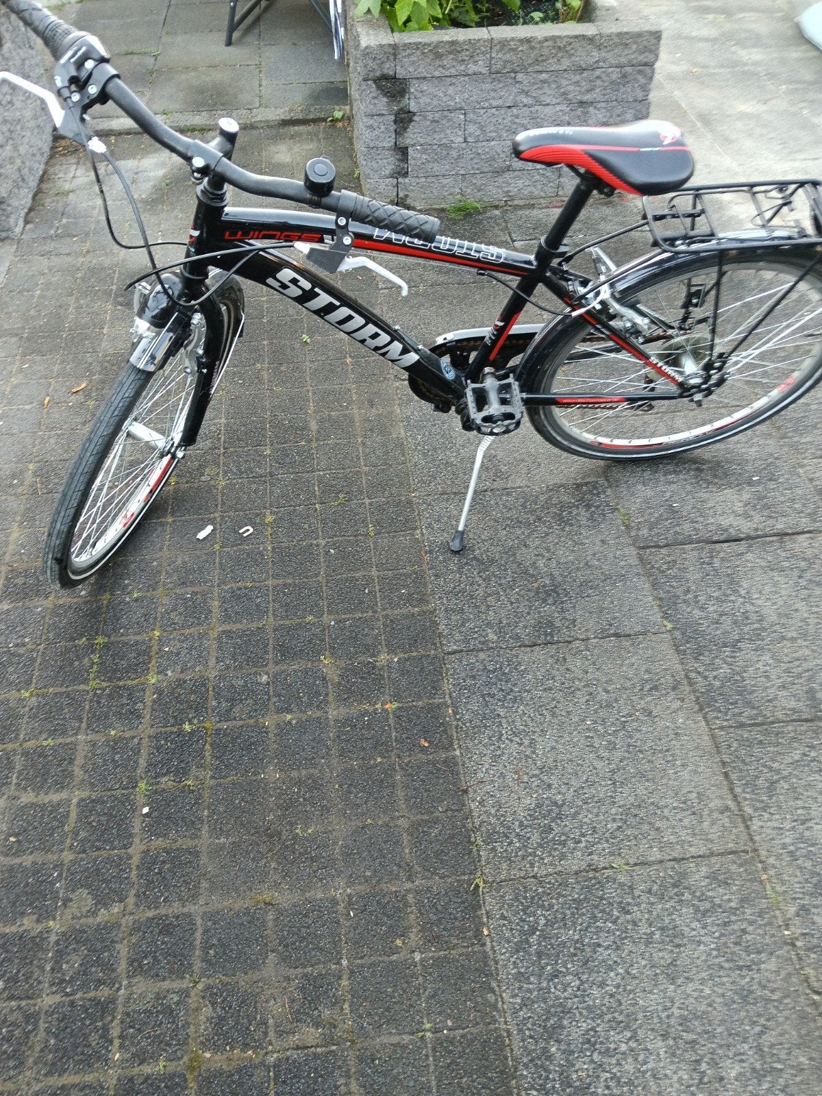 Storm fiets - Zwart/Rood, Fietsen en Brommers, Gebruikt, Velgrem, Versnellingen, 57 tot 61 cm
