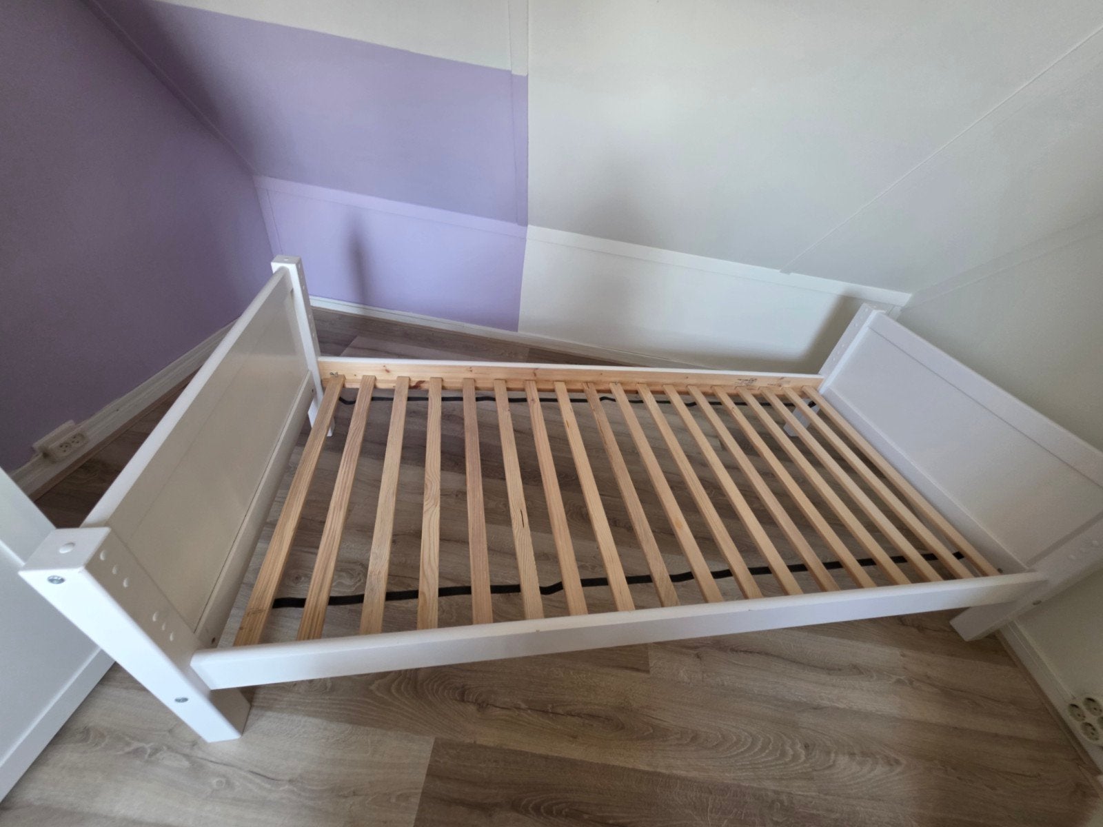Flexa wit houten eenpersoonsbed met lattenbodem, Ophalen