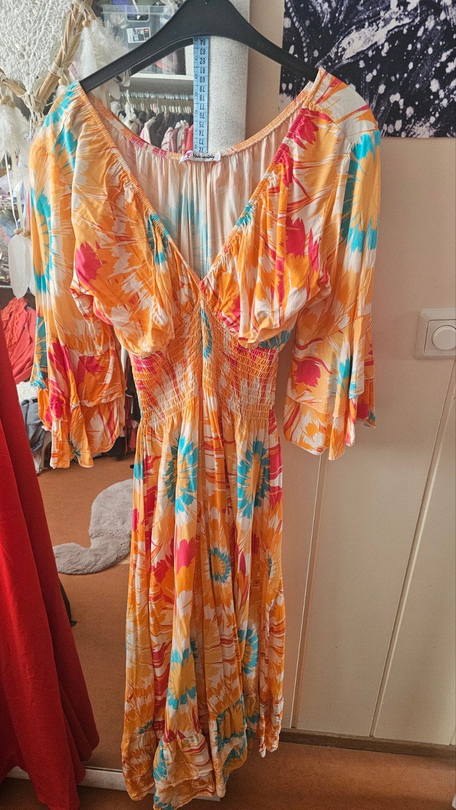 Zomerse maxi jurk met bloemenprint, Maat 38/40 (M), Made in Italy, Meerkleurig, Ophalen of Verzenden