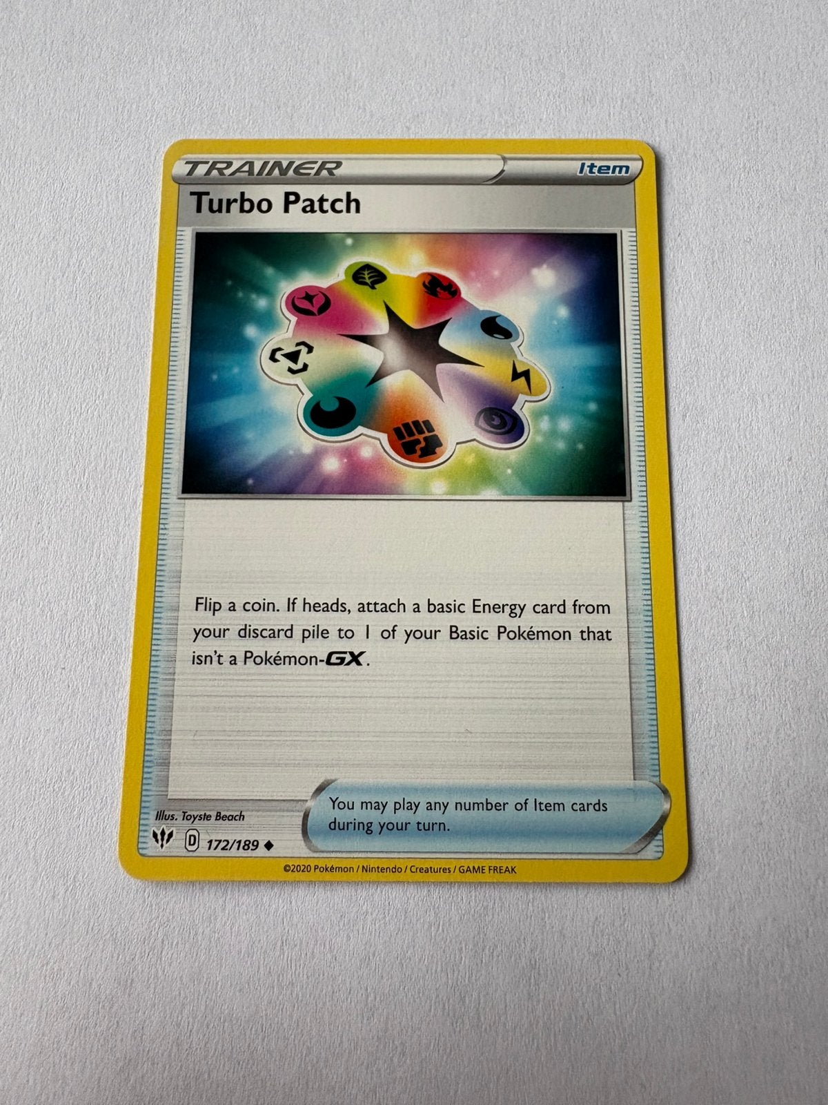 Pokémon kaart Item Turbo Patch, Ophalen of Verzenden, Nieuw