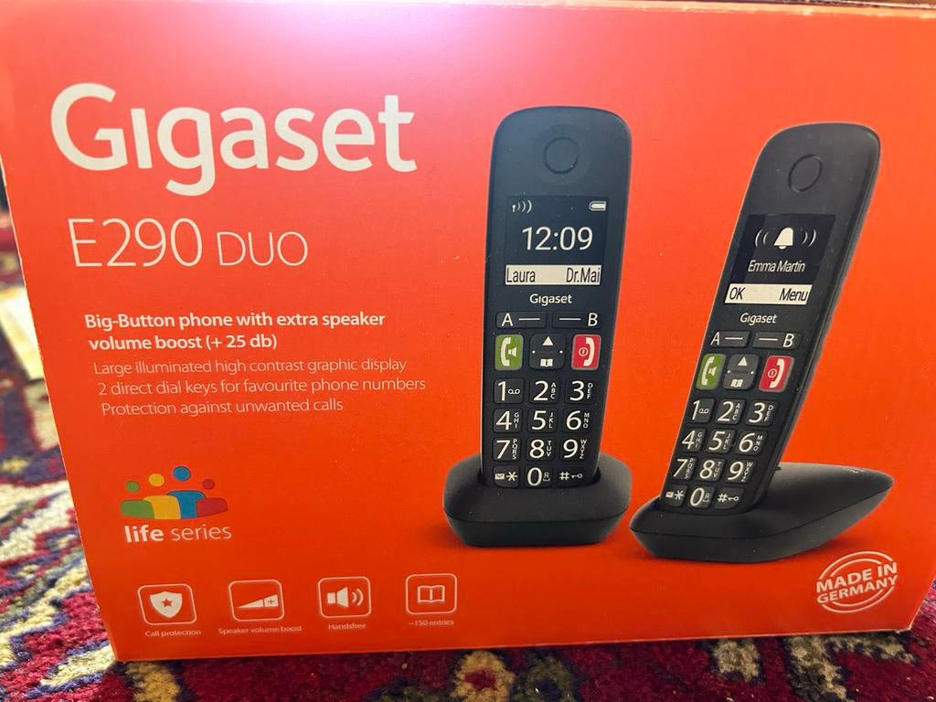 Gigaset E290 DUO Telefoon, Ophalen of Verzenden, Nieuw, 2 handsets, Stralingsarm