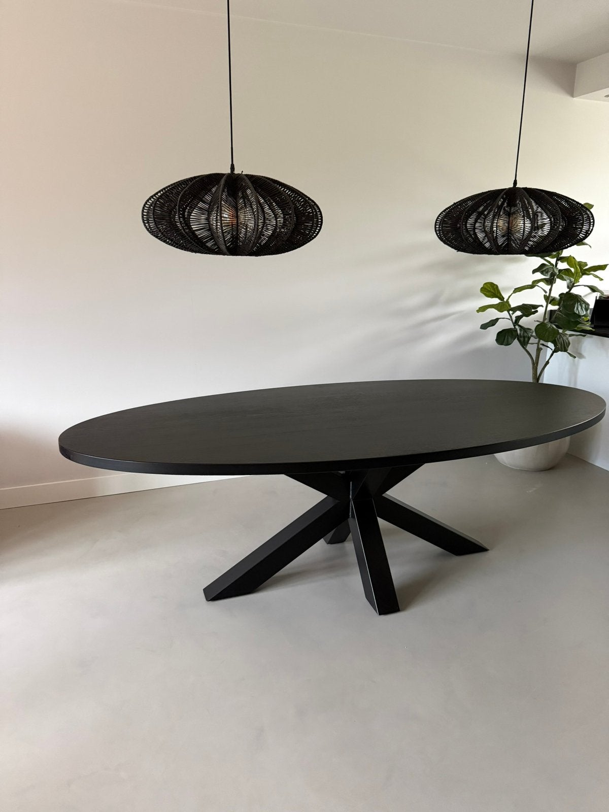 Zwarte tafel ovaal, Ophalen, 200 cm of meer, 50 tot 100 cm, Zo goed als nieuw