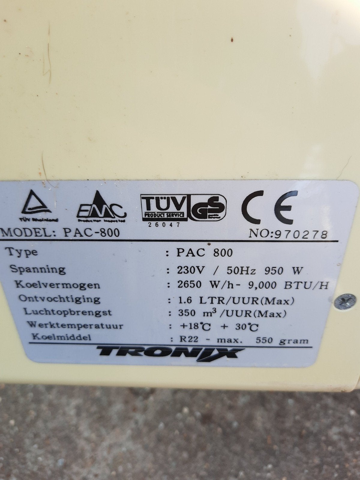 Mobiele  airco, Ophalen, Mobiele airco, Minder dan 60 m³, 3 snelheden of meer