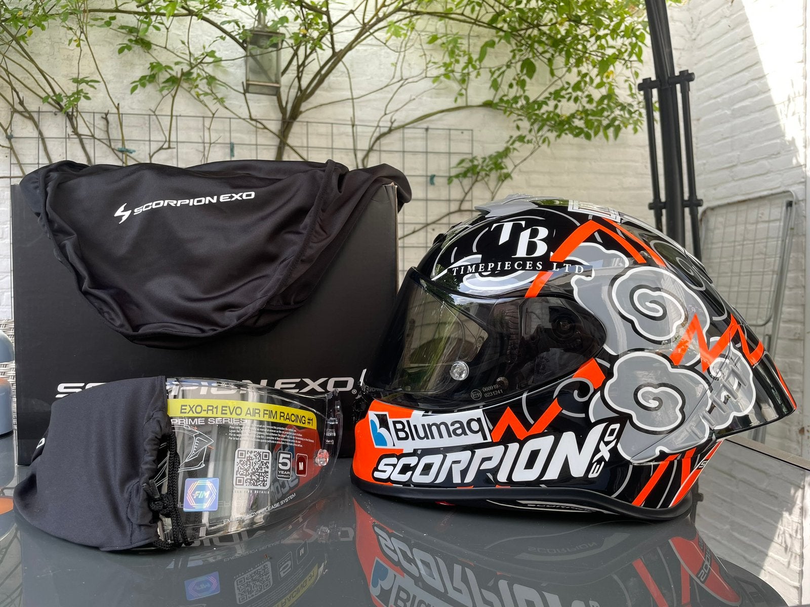 Scorpion EXO R1 FIM Aron Canet Motor helm, Motoren, Kleding | Motorhelmen, Ophalen of Verzenden, Tweedehands, Integraalhelm, Overige merken