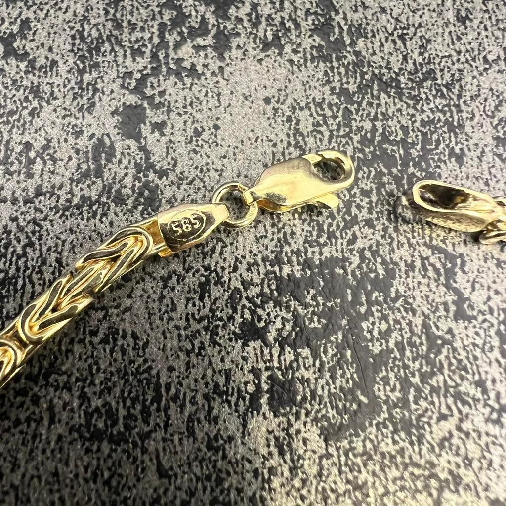 14 karaat gouden armband massief koningsschakel, Ophalen of Verzenden, Nieuw, Goud