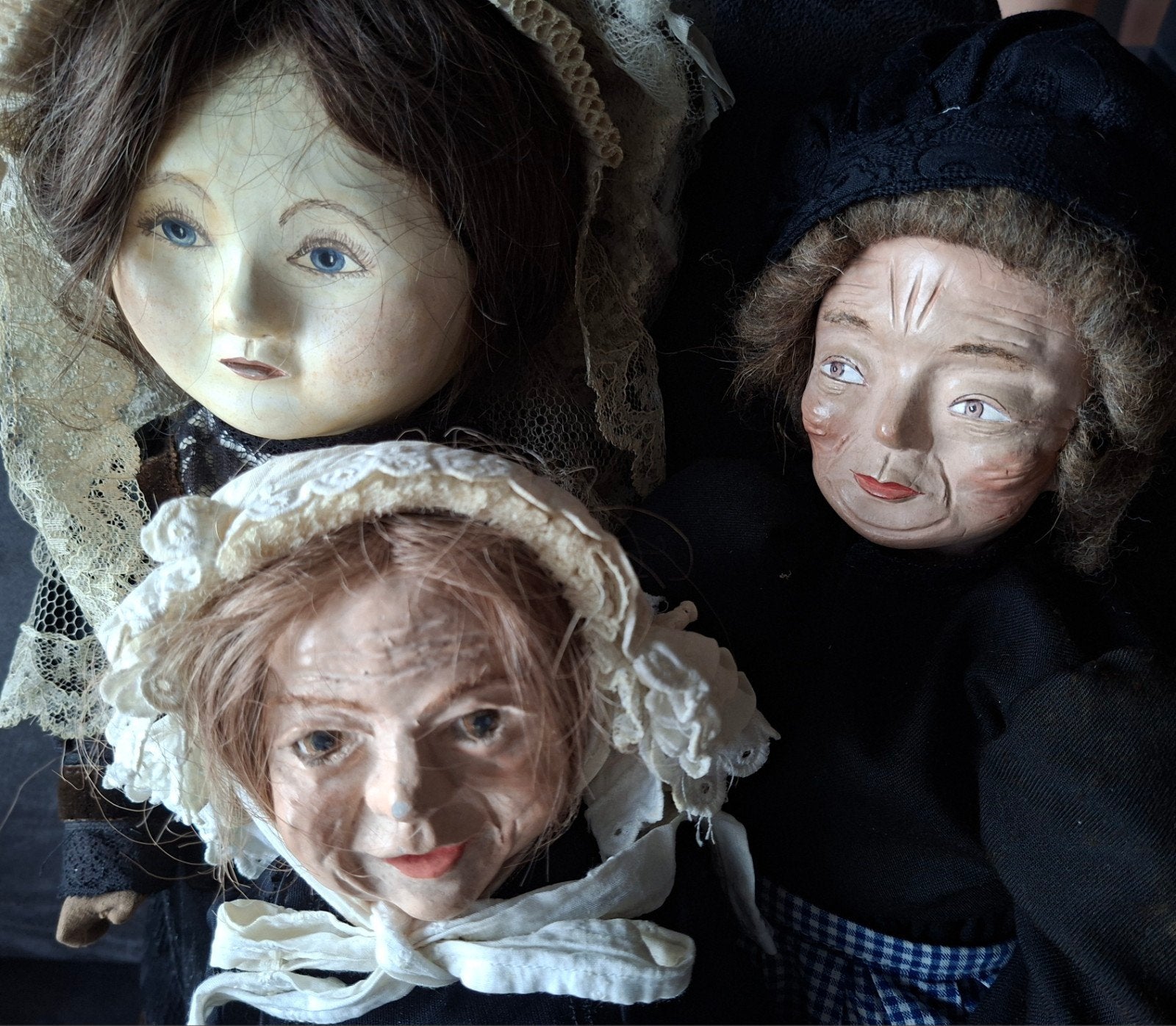 Drie oude handgemaakte poppen ' PiFrance', Ophalen of Verzenden