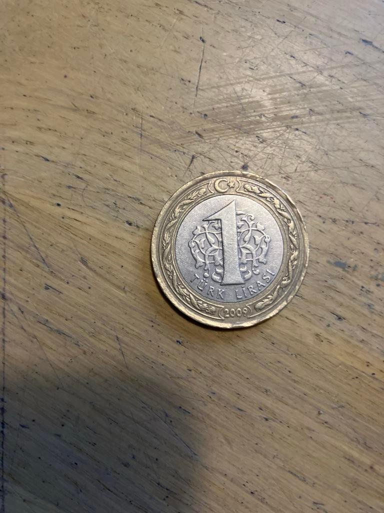 Turkse 1 Lira munt 2009, Ophalen, Midden-Oosten, Losse munt
