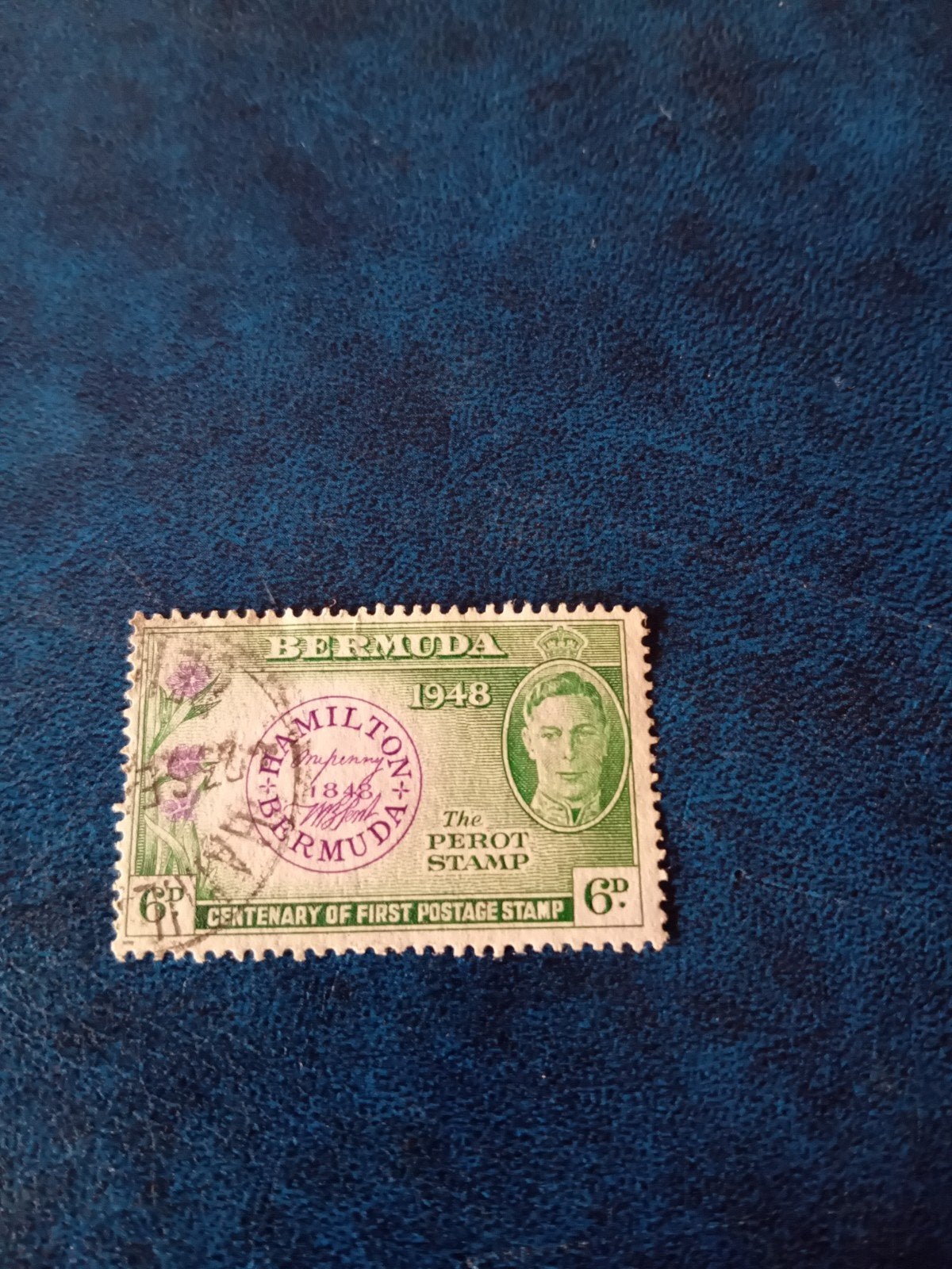 Bermuda 1948 Perot Stamp - Eerste Postzegel Eeuwfeest, Ophalen of Verzenden, Gestempeld