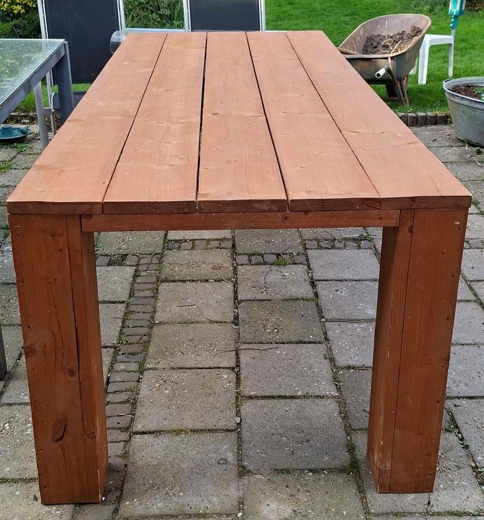 Houten eettafel (binnen) 230 x 94 cm, Ophalen, Gebruikt, 200 cm of meer, 50 tot 100 cm