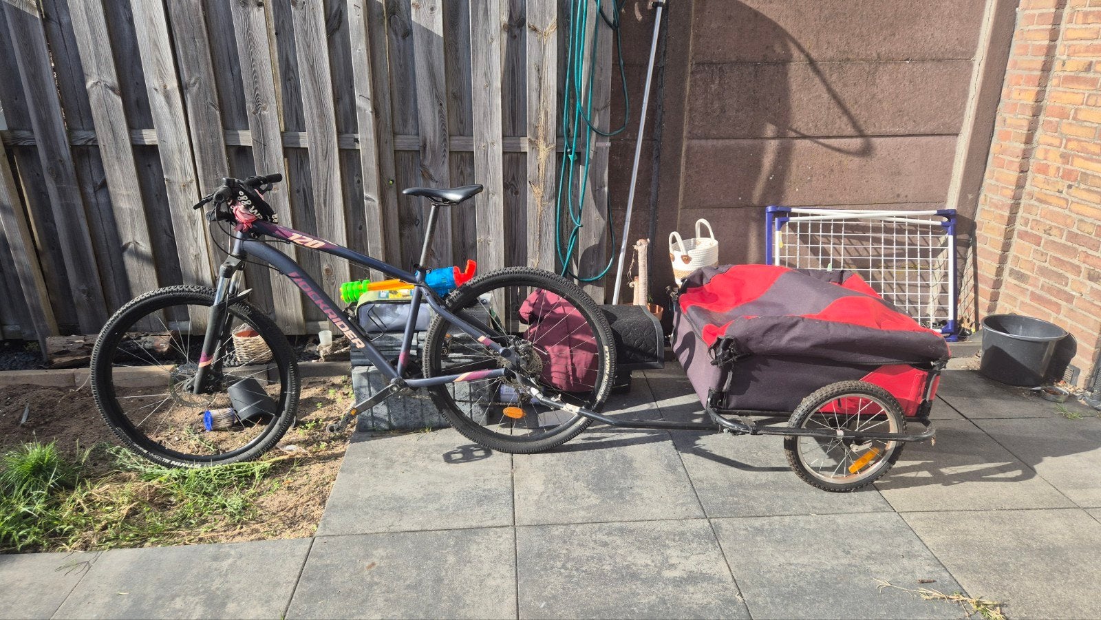 Mountainbike met aanhanger!, Fietsen en Brommers, Ophalen, Minder dan 10 versnellingen, Gebruikt, Rockrider