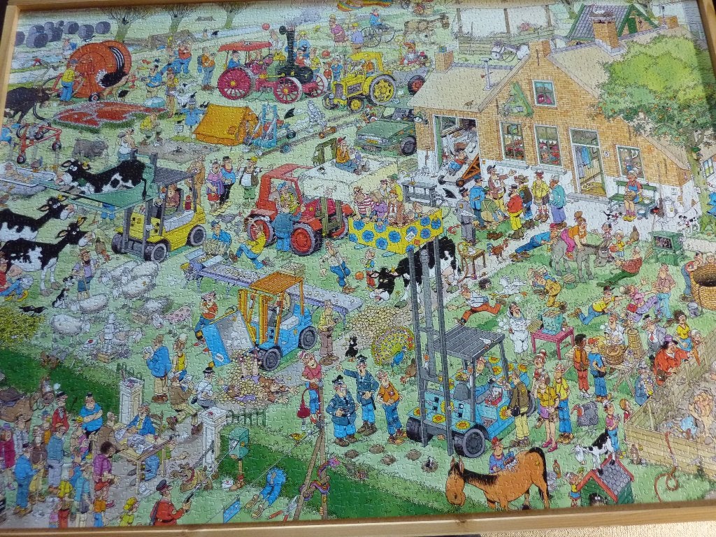 Jan van Haasteren (Boerderij Bezoek) 3000 stukjes, Hobby en Vrije tijd, Denksport en Puzzels, Ophalen of Verzenden, Meer dan 1500 stukjes