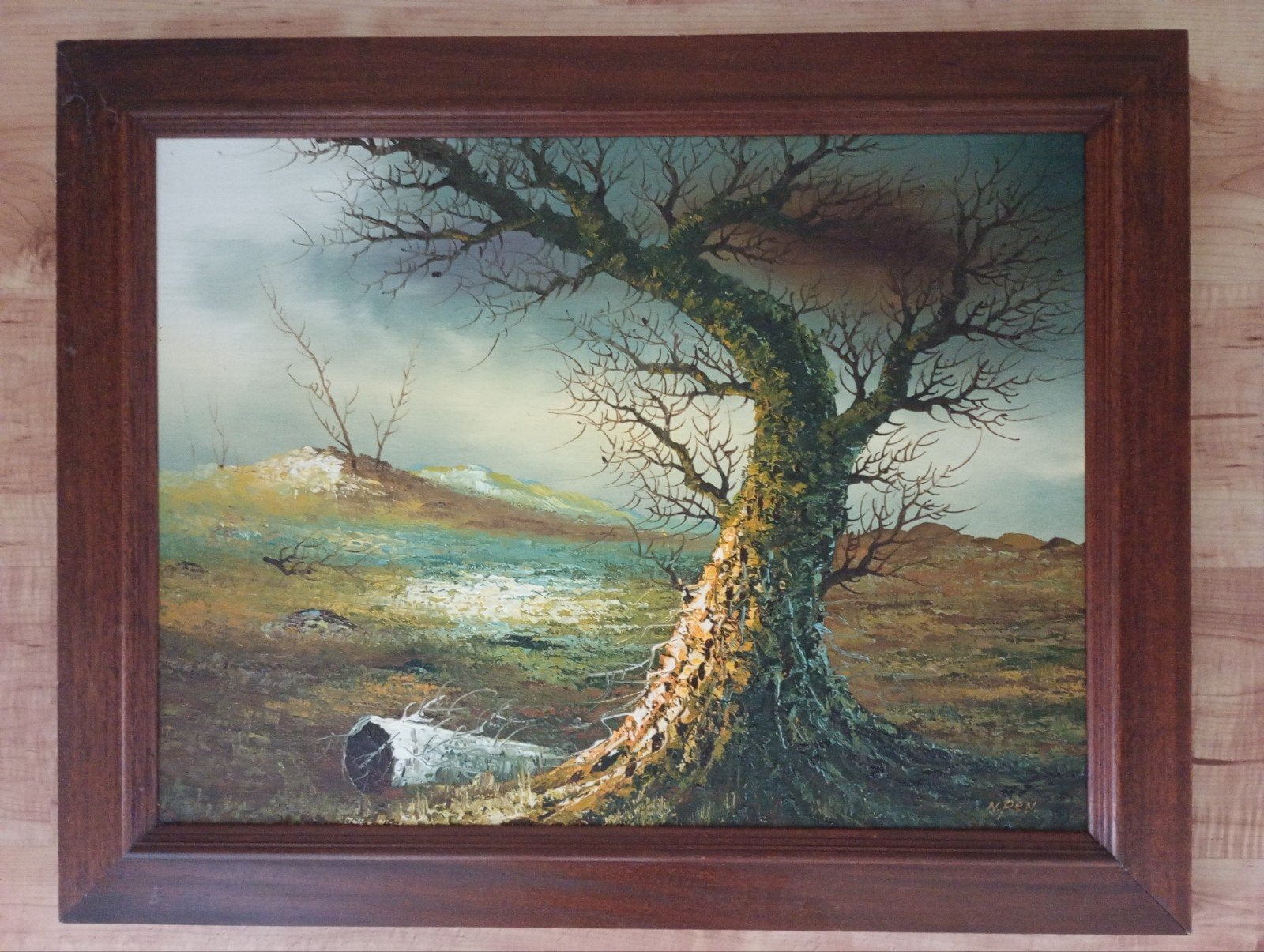 Schilderij 'De Oude Boom' - Gesigneerd N. Pen, Ophalen