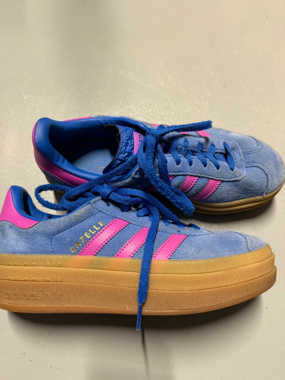 Adidas Gazelle Platform Sneakers Maat 38 2/3, Ophalen of Verzenden, Gedragen, Blauw, Sneakers of Gympen