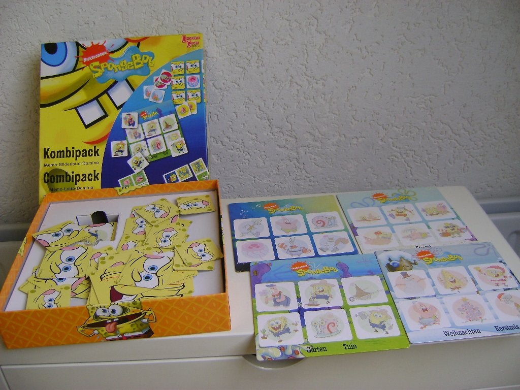 kombipakpuzzel en lottospel ineen van sponge bob, Ophalen of Verzenden, Zo goed als nieuw, Puzzelen