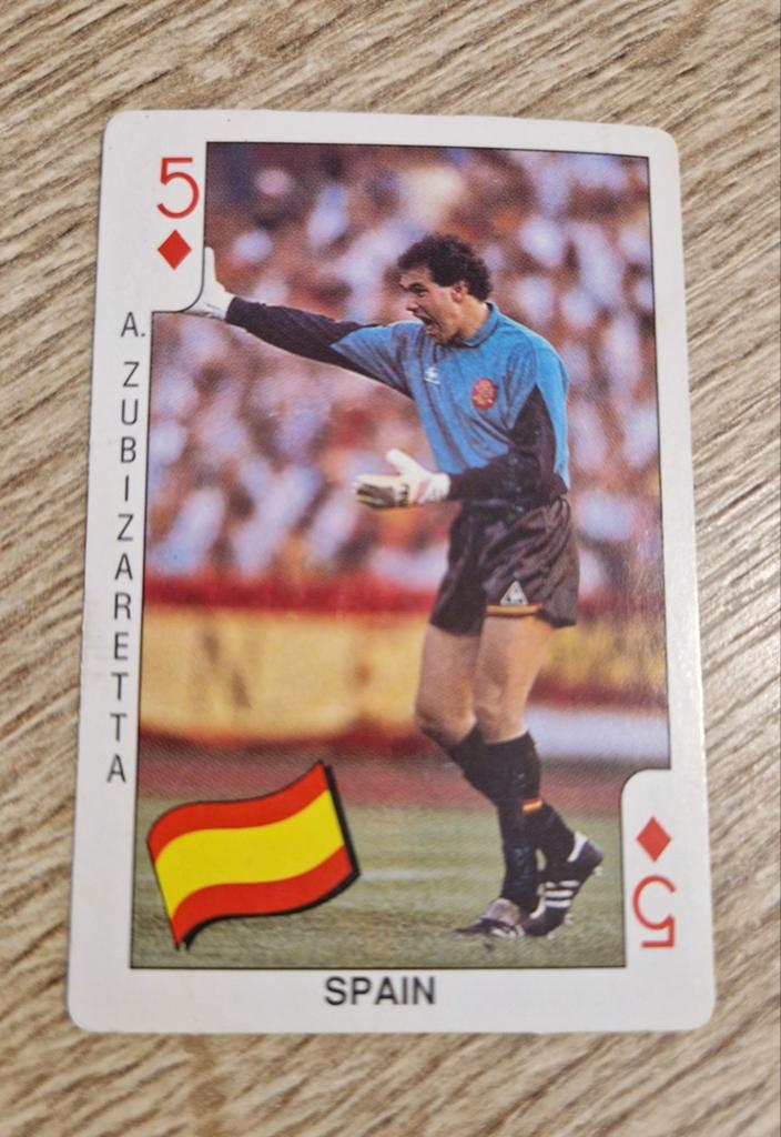 Andoni Zubizarreta Spanje - football bubble gum Dandy 1990, Ophalen of Verzenden, Gebruikt, Buitenlandse clubs, Spelerskaart