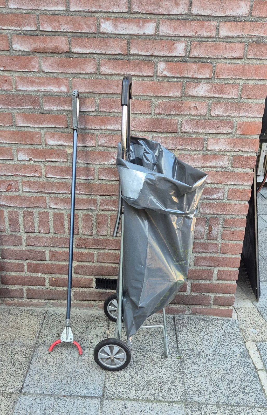 Complete Zwerfvuil Opruimset - Karretje + Grijper / Prikker, Tuin en Terras, Ophalen