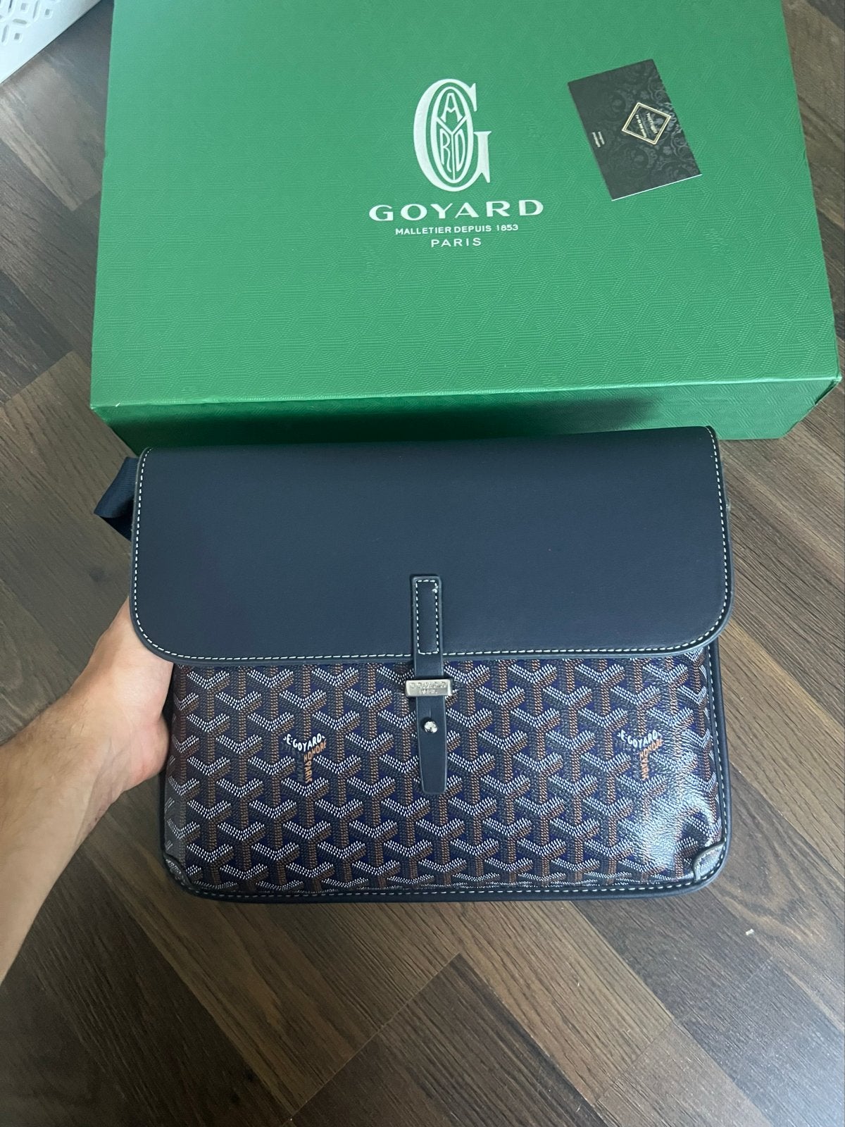 Goyard Messenger Tas, Overige merken, Blauw, Ophalen of Verzenden, Zo goed als nieuw
