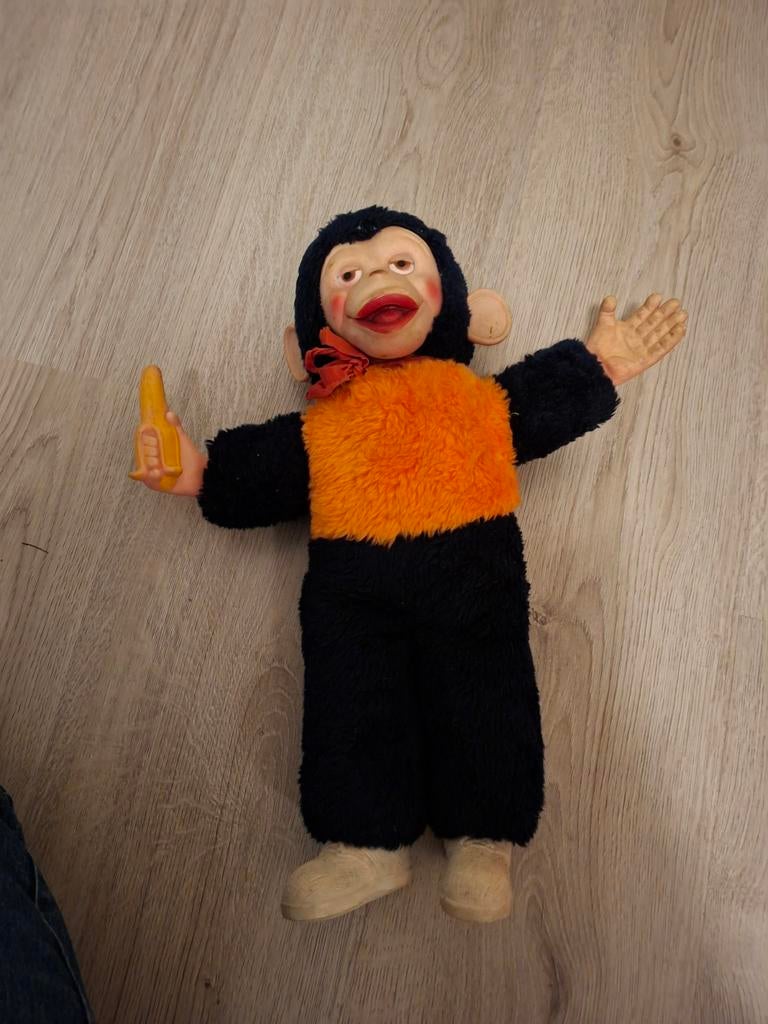 Aap knuffel retro mr Bim, Verzamelen, Poppen, Ophalen of Verzenden, Gebruikt, Overige typen