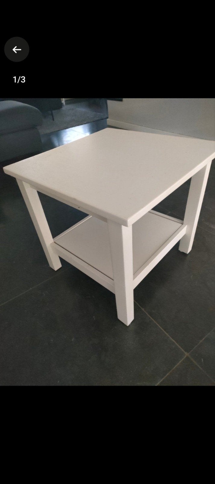 Wit stevig IKEA bijzettafeltje van echt hout, Ophalen of Verzenden