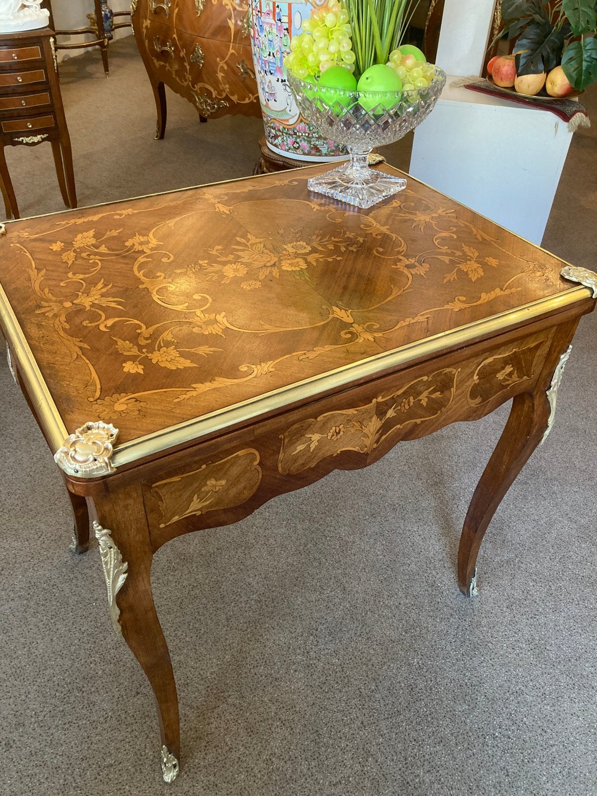 Antieke marqueterie speeltafel en kan ook schrijftafel, Antiek en Kunst, Ophalen