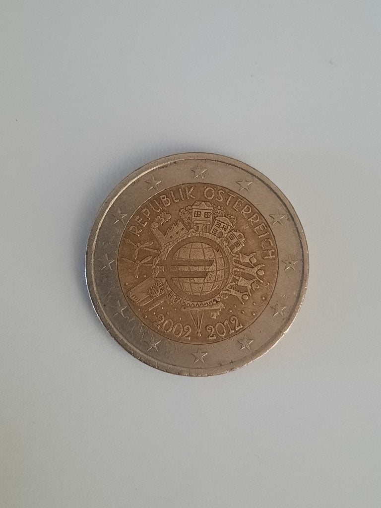 Munt 2 Euro - Oostenrijk 2012 - 10 jaar Euro, Postzegels en Munten, Munten | Europa | Euromunten, Ophalen of Verzenden, Oostenrijk