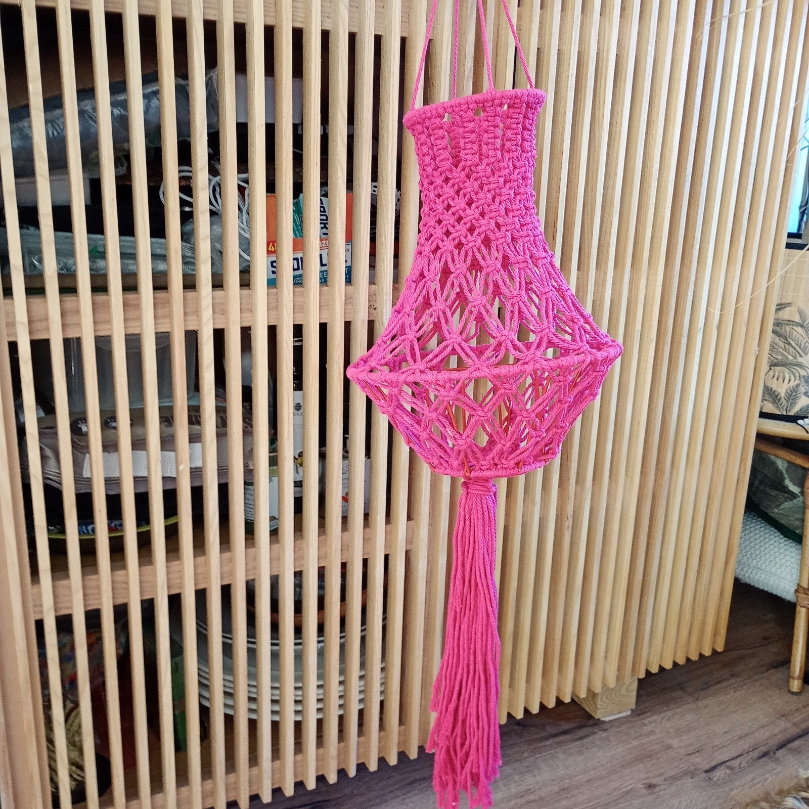 Roze Macramé  - Handgemaakt, Boho, Roze, Ophalen of Verzenden, Zo goed als nieuw