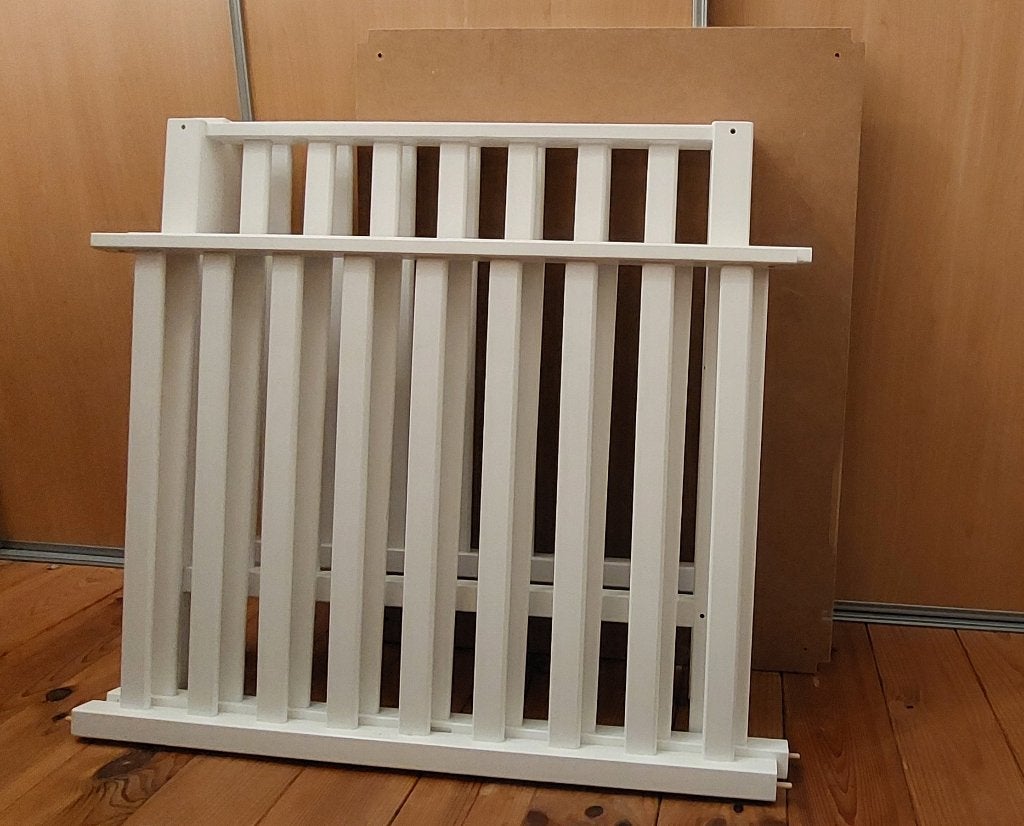 Witte houten box (Bopita), Kinderen en Baby's, Boxen, Ophalen, Gebruikt, Vierkant, In hoogte verstelbaar