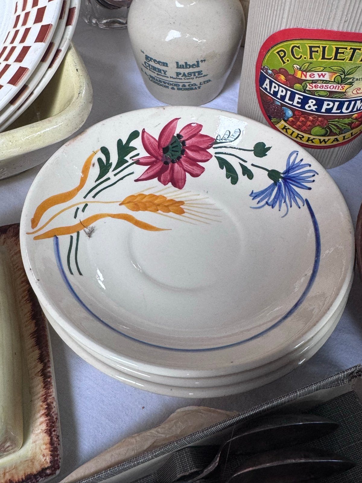 Sarreguemines Tournefeuille Franse schoteltjes met bloemdeco, Antiek en Kunst, Ophalen of Verzenden