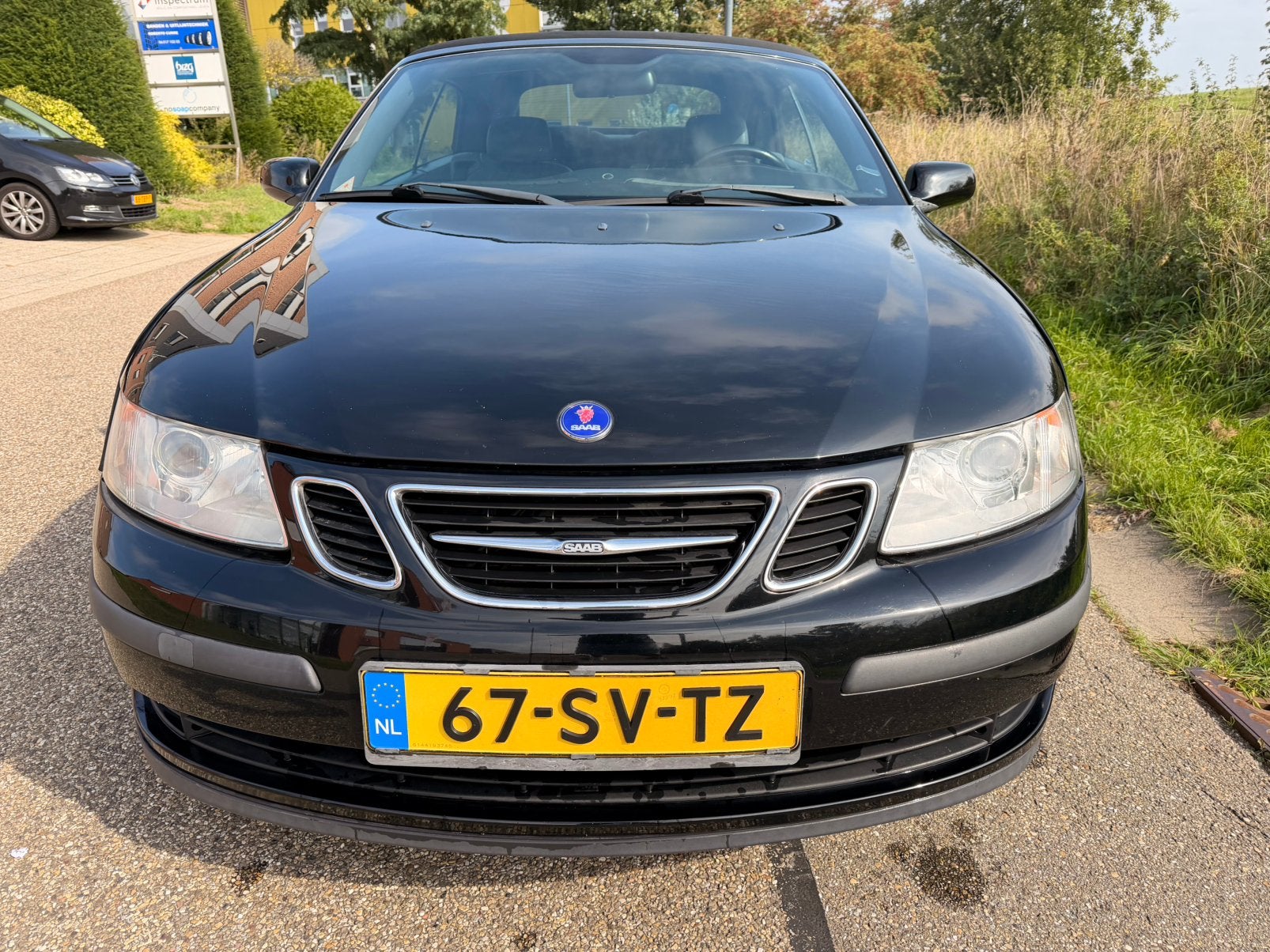 Saab 9-3 1.8 T Cabrio 2004 Zwart, Auto's, Voorwielaandrijving, 4 cilinders, Cabriolet, 4 stoelen