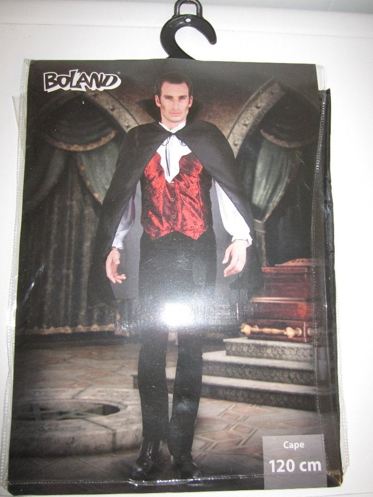 Halloween zwarte heren of dames cape  Nieuw., Nieuw, Overige maten, Ophalen of Verzenden, Halloween