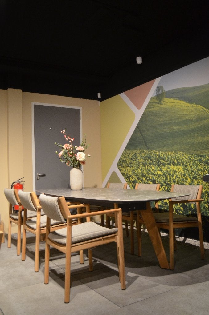 Levi diningset, 6 zitplaatsen, Teakhout, Ophalen of Verzenden, Zo goed als nieuw