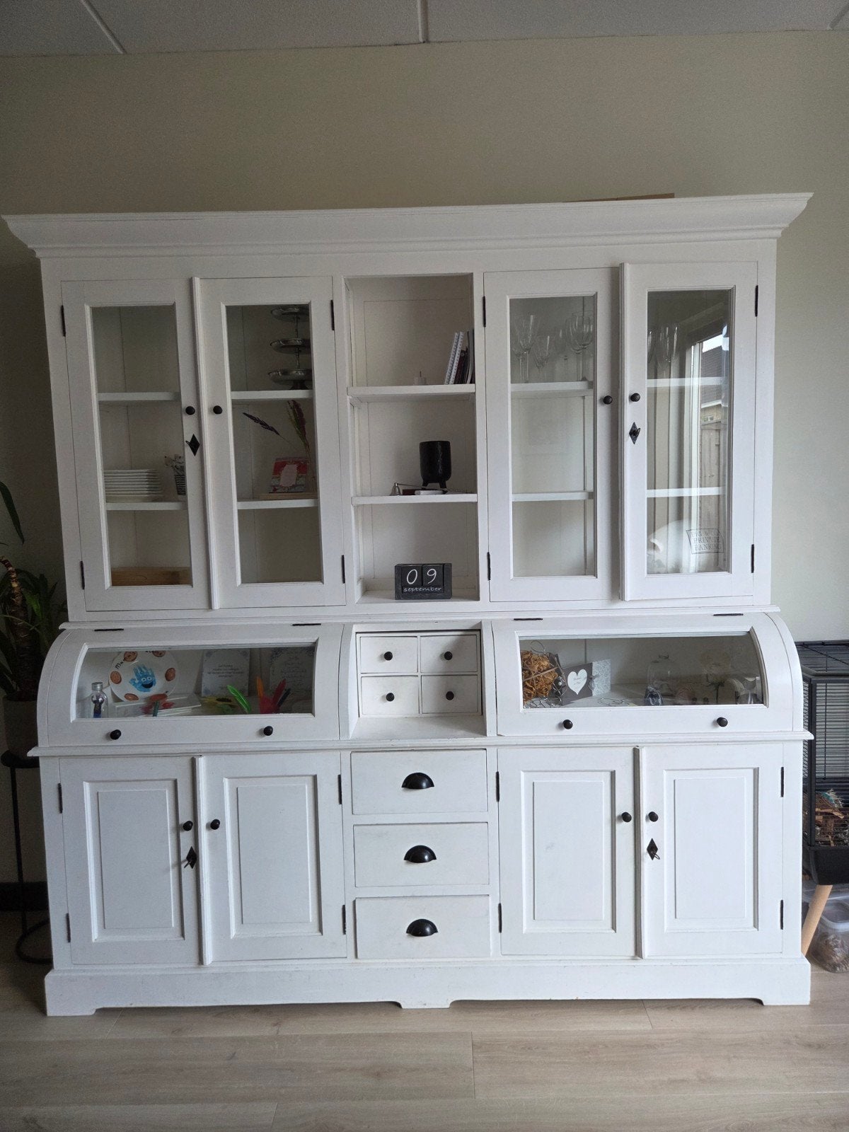 Witte buffetkast/vintagekast 210x210x52/30 cm, Ophalen, Gebruikt, Met lade(s), 200 cm of meer