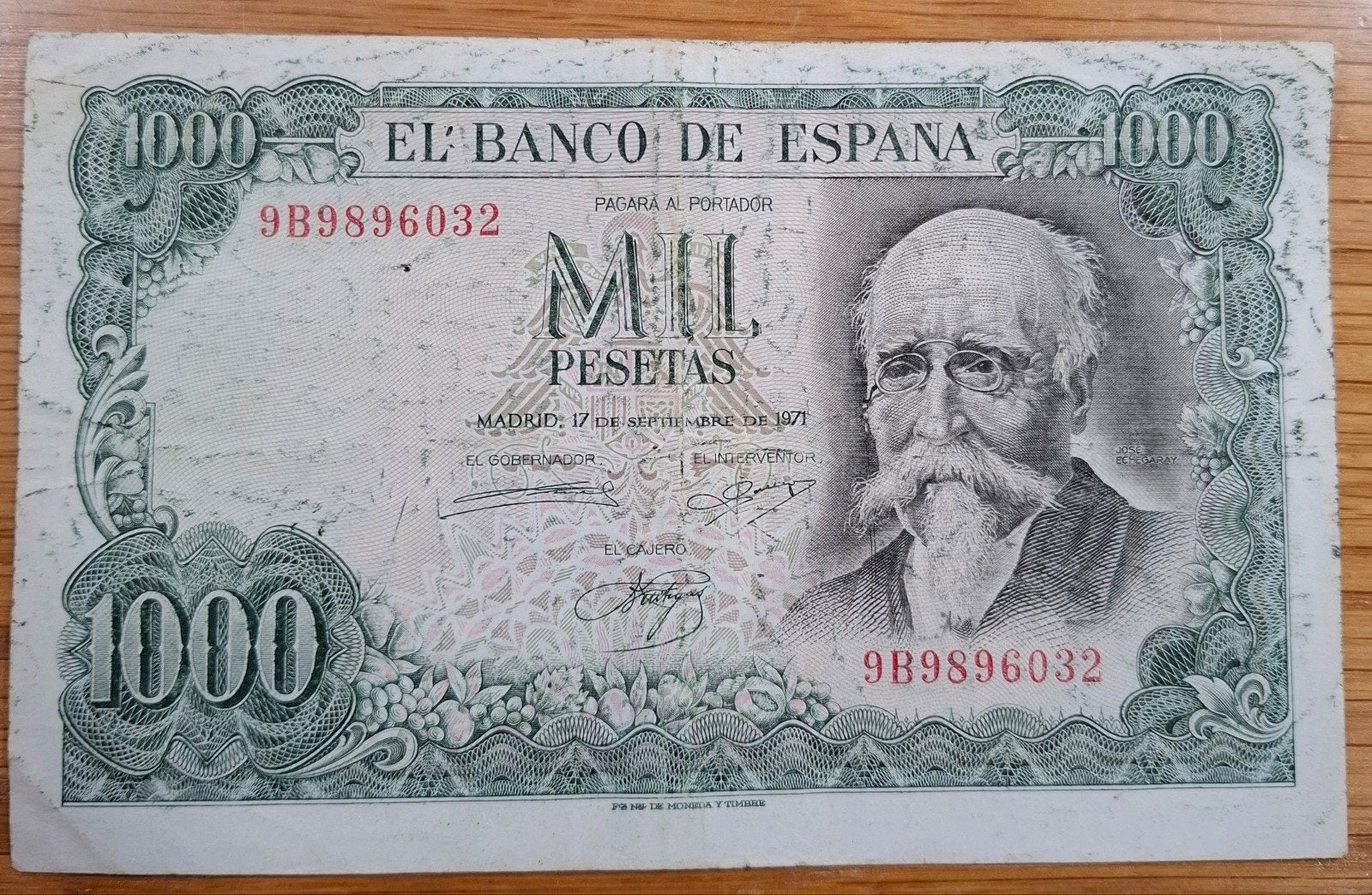 82a# Spanje 1000 Pesetas 1971 P154, Postzegels en Munten, Ophalen of Verzenden, Overige landen